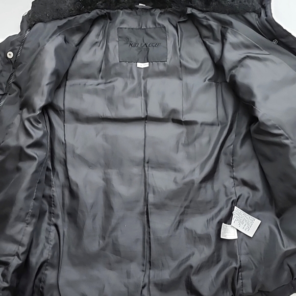 Nuage Women's Down Black Quilted Winter Coat Faux Fur Collar Cuffs Size Large - Picture 7 of 12